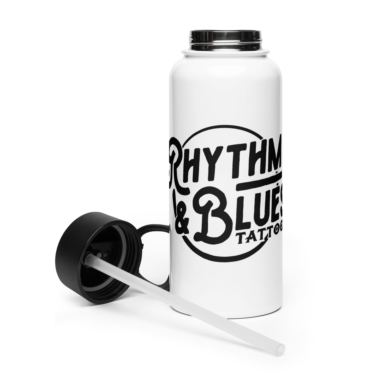 R&B Stainless steel water bottle with a straw lid