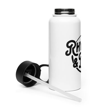 R&B Stainless steel water bottle with a straw lid